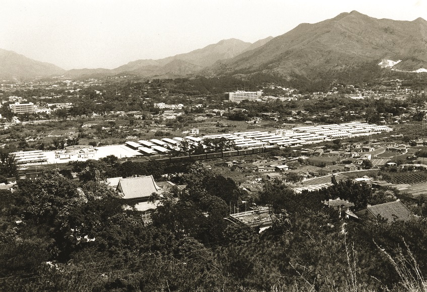 蓬瀛仙館俯瞰粉嶺，約1980年攝。